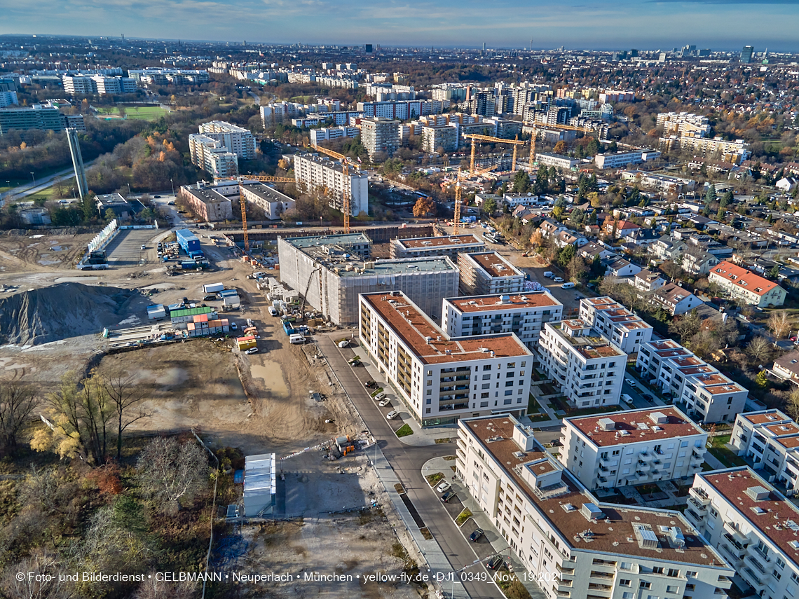 19.11.2021 - Luftbilder von der Baustelle Alexisquartier und Pandion Verde in Neuperlach